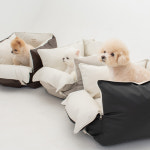 초코펫하우스 강아지 카시트 애견 차량용 소형 중형 대형 로얄 사각 카시트 브라운, 슈퍼싱글 : 초코펫하우스