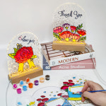 글라스데코 아크릴 무드등 만들기 조명 DIY 키트 카네이션 도안북 8종 : 아기자기우드