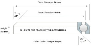 AC3544 상부 베어링 35x44x5.5 - 36/45 자전거 헤드셋 ACB458 AC3344 ACB3344 ACB 3544 : soo유통