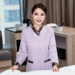 유니폼 아줌마 청소 서비스 긴팔 가을 호텔 부동산 칼라 작업 봄 : 보라별2