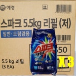 애경 우수한세척력 청결하게 스파크 5.5kg 편리한세탁 일반 파우치 1x 드럼겸용 3개 깔 : 피보커머스