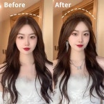 머리띠 가채 땋은 부분가발 볼륨 한복 헤어밴드 벼 꽈배기 띠 : 보라별2