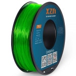 XZN Clear Green TPU Filament 1.75mm Flexible Roll, 95A Soft 3D Printer Filament, High Resilience, Ad : 승우유통