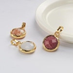 탄생석부자재 황철석 경적 도금 블랙 마노면 금속펜던트 팬던트 : 보이구