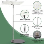 식물성정 LED -  실내 책상 식물용 성장 조명 6500K 풀 스펙트럼 구즈넥 타이밍 식물 램프 씨앗 다육 : 포웨히A
