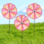 플라워 산들바람 바람개비 3p 세트 공원 축제 팔랑개비 정원 장식 파티 : 엠디엘제이
