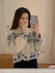 눈꽃 집업 앙고라 가디건 반짝이 롱 솔잎 부클 트위드 가을 겨울 여성용 두꺼운 하이 칼라 : 디자인콜렉트