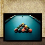 40x60cm外 당구장 액자 포스터 당구장소품용 빌리아드 포켓볼 클럽 나무 벽걸이액자 : 재미몰