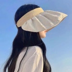캐디모자 성인플랩캡 여성용 조절 가능한 창넓은모자 썬캡 : 유니커어머스