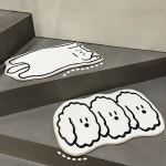 귀여운발매트 침대러그 키친 현관 화장실 입구 발메트 강아지 러그 : 핑크문방구-