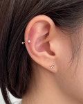 르볼 14k 2.5mm 미니 진주 피어싱 이너컨츠 귓바퀴 연골 골드 귀걸이 P0012 : LE BOL