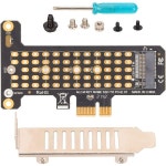 Dilwe PCIe 라이저 카드, PC NVMe M.2 to X1 카드 알루미늄 열 전달 설계 Windows XP/7/8/9/10 이후 및 OS X용 하프 하이트 배플 PCI 어댑... 