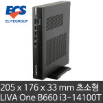ECS LIVA One B660 i3-14100T 120W Wi-Fi 6E (8GB 램/2TB HDD) TDP 35W 저전력/저발열 CPU 장착 저소음 두께 3.3cm 미니PC : SELLTECH