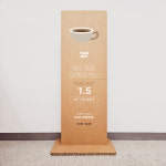 카페테이크아웃안내 스탠딩종이배너 엑스배너 접이식 휴대 보관 허니콤보드 60x170Cm : ECOKRAFT