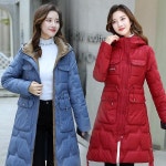 구스롱패딩 여자숏패딩 캐주얼 후드 방풍 코튼 숏패딩 구스다운패딩 : 보이팔