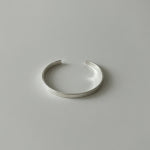 925 실버 플랫 오픈 뱅글 - 5mm 데일리 프리사이즈 레이어드 은 팔찌 : 아워레스트