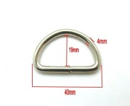 Shipping-10Pcs 실버 톤 unwelded 레더 가방 금속 공예 diy d 링 40mm x 27mm 내부 32x19mm 버클 j1828 연결 : 단달리