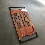 나푸 표지만 셀프 메뉴 모조 목재 화장실 표지판 침실 욕실 문 집 번호판 Wc 벽 스티커 주소 플라크 플레이트 : 엠엔제이28