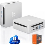 미니 PC 데스크톱 컴퓨터 AMD Ryzen SSD 16GB RAM 512GB M.2. Windows11 Pro HTPC 서버 워크스테이션 라이트 게임5825U : 올리브H