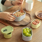 파스텔 도시락통 실리콘 밀폐용기 반찬통 3종 과일밀폐용기 : 비클래시스토어