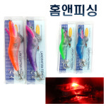 홈앤피싱 LED 바다 루어 낙지 갑오징어 쭈꾸미 문어 한치 낚시 전자 에기 3.0호 레드 : 홈앤피싱
