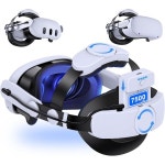Comfort-Head-Strap이 Quest 2,7500m와 호환됩니다AH 배터리 팩 교체 엘리트 스트랩, 슈퍼 소프트 및 피부 친화적  White-with One... 