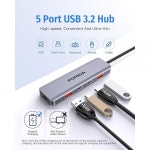 FORIDA USB C 허브, 노트북용 10Gbps USB C 스플리터, USB C 3.2 2개... 2 데이터 포트 2개, 100W 전원 충전, 맥북 에어/프로, 서... 