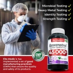 연구실  레스베라트롤 180 캡슐 45000 밀리그램 resveratrol supplement (유기) 보충제 유기 supplements 매우 높은 흡수. : 머틀윌러비