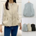 벌룬 집업 조끼 봄 바스락 나일론 미시 캐주얼 : 나나앤폴