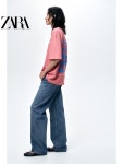 ZARA 자라 여자 루즈핏 라운드넥 반팔 프린트 티셔츠 1165014 : 타오바오 스토어