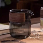 [다도 다기] 예향원 핸드메이드 우드핸들 스트라이프 공도배 숙우 P-8155 : 예향원