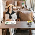 원목 팔걸이 의자 등받이 나무 체어 식당 레트로 미니멀 암체어 호텔 라운지 레스토랑 체어 : 와이즈마켓365