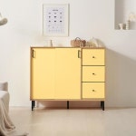 3단서랍 여닫이 슬라이딩 수납장 1200 미닫이서랍 : 해핑샵