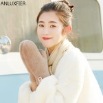 H9983 니트 플러시 장갑 여성 겨울 야외 windproof 따뜻한 터치 스크린 귀여운 학생 간단한 핸드 : 믿음이가는 칠성마켓