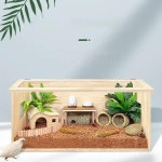 Oldk 루딩 치킨 풍경 먹이 상자 단단한 나무 햄스터 가방 겨울 등반 애완 동물 인큐베이터 번식 : 셀렉나인