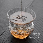 [다도 다구 퇴수통] 예향원 핸드메이드 플라워 버드 내열유리 퇴수기 E-9999 : 예향원