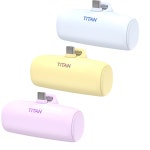 타이탄 일체형 도킹형 소형 미니보조배터리 5000mAh C타입 1개 +8핀 1개 : 스크린닥터