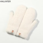 H9983 니트 플러시 장갑 여성 겨울 야외 windproof 따뜻한 터치 스크린 귀여운 학생 간단한 핸드 : 믿음이가는 칠성마켓