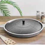 무쇠 솥뚜껑 불판 삼겹살 고기 불판 캠핑 30cm : De.De