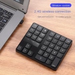 2.4g 무선 디지털 키보드 충전 35 키 버튼 멀티미디어 중간 숫자 키패드 USB 수신기 플러그 충전식 넘패드 : 위누로지스