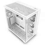 PC 게이밍 케이스 - 높은 공기 흐름 천공 상단 패널 강화 유리 전면 및 측면 360mm 라디에이터 지원 케이블 관리 화이트 4 : 달고나알파카
