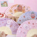 대나무 손 부채 접 전통 무지 접이식 접는 캐릭터 : 정부장의 취미생활