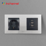 인채널 메탈 USB 인테리어콘센트 1구 IDN213 유럽형 호텔 침대 매립 매입 : 인채널
