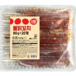 식자재왕 닭꼬치 불닭맛 80g 20개입 캠핑요리 꼬치 : 고삐