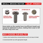 BLCYANUE 115 Front Skull Brake Rotor for 할리데이비슨 교체 : 다바크-