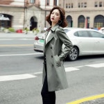 여성 재킷 바람막이 중간 길이 코트 더블 브레스트 트렌치 영국 루즈 베이직 가을 신상 : 스띠푸