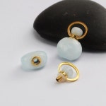 BOROSA 경적 도금 블랙 마노면 매력 10 천연 스톤 핑크 오팔 펜던트 여성용 귀걸이 목걸이 G1822 : 루나유통