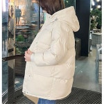 여성용 중간 길이 다운 의류 겨울 후드 두껍고 따뜻한 패딩 재킷 코트 여성 아우터 신상 패션 G2774 : 친절한 오영유통