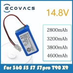 Ecovacs Qi hoo 360 S5 S7 S7 S7pro T90X9 3500Mah 14.8V 로봇 스토프Zuiger Vervangende Batterjen 14.8V 2800/ : 다산컴퍼니84