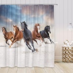 샤워 커튼 사막 농장에서 동물 욕실 장식 패브릭 : 사촌마켓